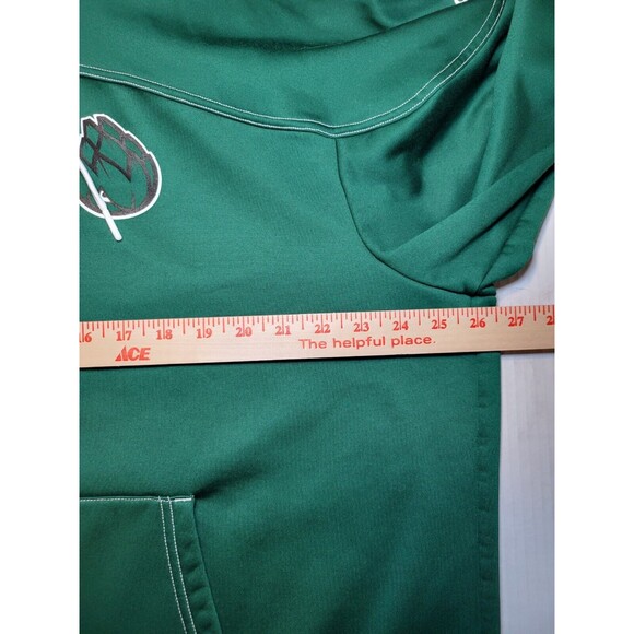 Adidas Green Full Zip Aeroready Hoodie Sweatshirt Sweater Hooded Drawstrings 2XL - Picture 8 of 9